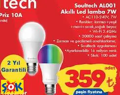 SOULTECH AL001 AKILLI LED LAMBA 7W SOULTECH AL001 AKILLI LED LAMBA 7W